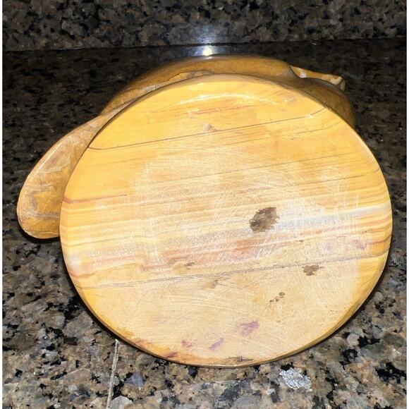 Solid Alabaster Marble Onyx Duck Figurine Hand Carved Brown Honey Swirl HEAVY - Picture 6 of 7